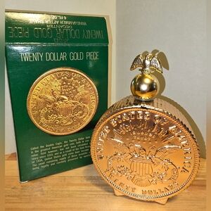 Gold Coin Shaped Decorative AVON Bottle
